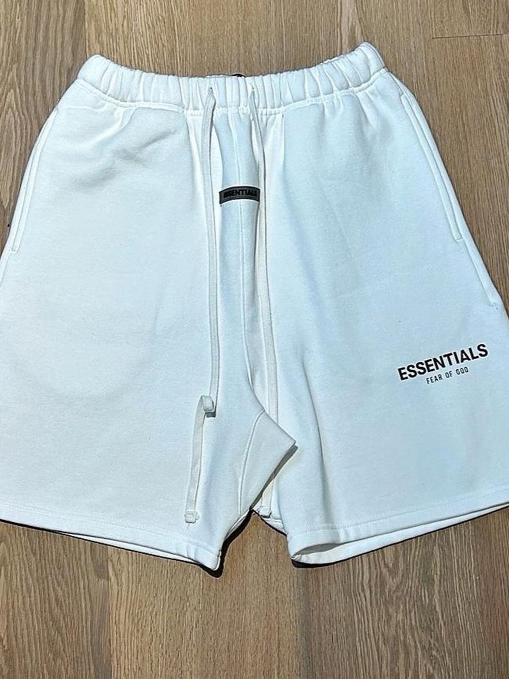 Fear of God ESSENTIALS Men’s White Cotton Drawstring Athletic Shorts